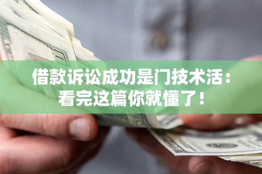 武汉借款诉讼成功是门技术活：看完这篇你就懂了！